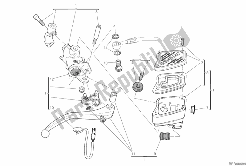 Wszystkie części do Pompa Przedniego Hamulca Ducati Diavel 1260 S Thailand 2020